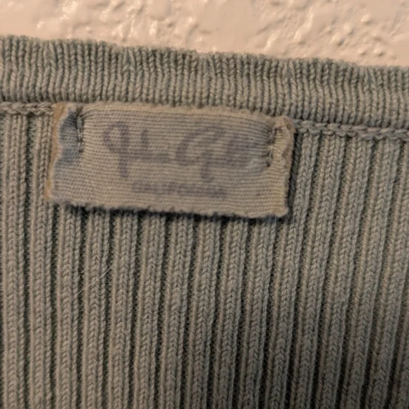 John Galt Women's Ribbed V-Neck Sweater - Sage Green - Picture 3 of 4